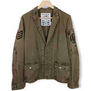 Zadig & Voltaire Virginia Grunge Military Jacket SZ Large